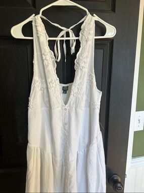 wild fable White Embroidered Midi Dress